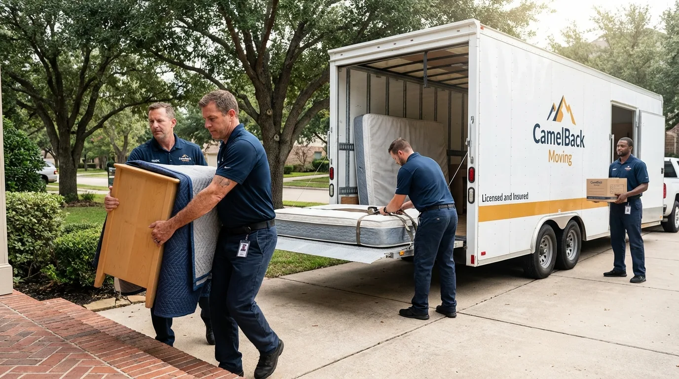 Crew loading residential truck for cross-state move from South Sioux City, NE