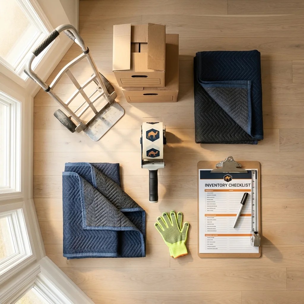 Professional moving supplies and packing materials layout for South Sioux City residential relocations